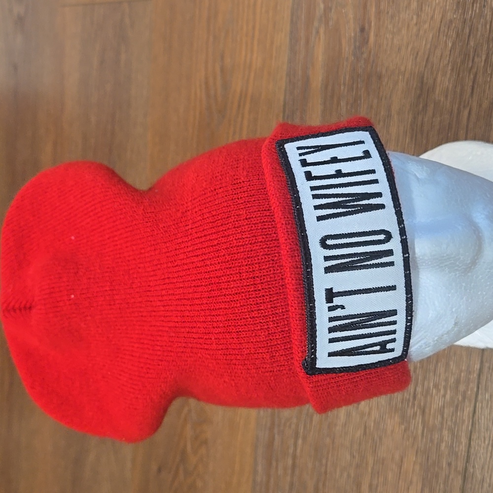 DIMEPIECE AINT NO WIFEY RED BEANIE.   #7759